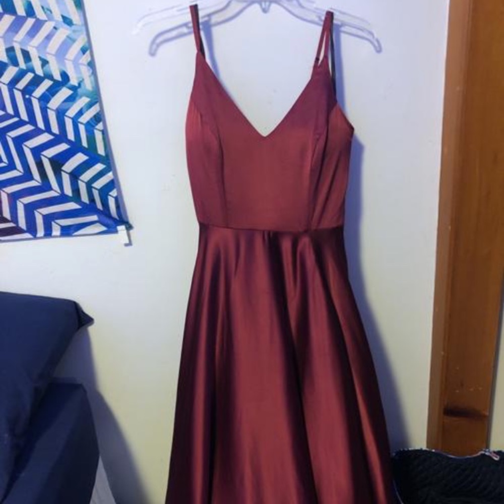 Satin red gown